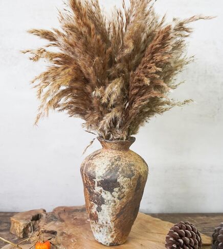 Ceramic Rustic Vase, Farmhouse Vase, Pottery Vase, Vintage Flower vase, Terra Cotta Vase for Home Decor, Living Room, Dining Room, Bedroom, Kitchen, Bathroom, Hallway (Short) in Saudi Arabia