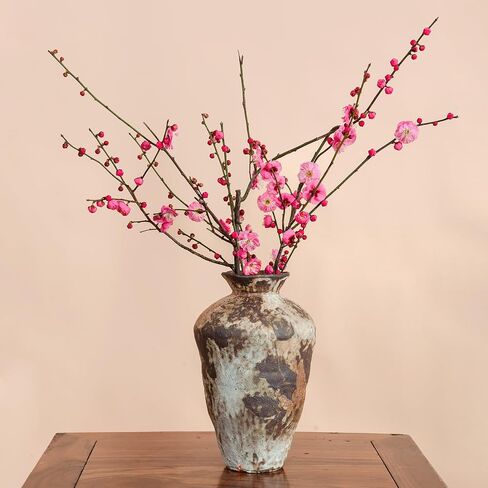 Ceramic Rustic Vase, Farmhouse Vase, Pottery Vase, Vintage Flower vase, Terra Cotta Vase for Home Decor, Living Room, Dining Room, Bedroom, Kitchen, Bathroom, Hallway (Short) in Saudi Arabia
