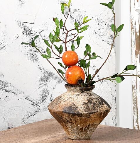 Ceramic Rustic Vase, Farmhouse Vase, Pottery Vase, Vintage Flower vase, Terra Cotta Vase for Home Decor, Living Room, Dining Room, Bedroom, Kitchen, Bathroom, Hallway (Short) in Saudi Arabia