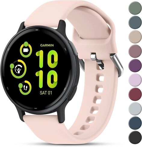 أساور Meliya متوافقة مع Garmin Vivoactive 5/Vivoactive 3/Venu 2 Plus/Venu Sq/Venu Watch Bands للنساء والرجال، حزام بديل رياضي من السيليكون الناعم لـ Garmin Vivomove Sport، Forerunner 645/245 in Kuwait