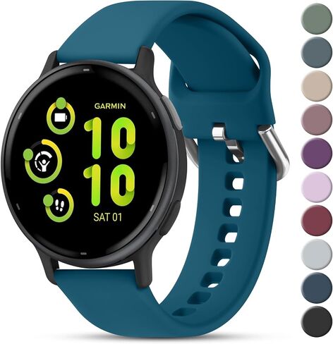 أساور Meliya متوافقة مع Garmin Vivoactive 5/Vivoactive 3/Venu 2 Plus/Venu Sq/Venu Watch Bands للنساء والرجال، حزام بديل رياضي من السيليكون الناعم لـ Garmin Vivomove Sport، Forerunner 645/245 in Kuwait