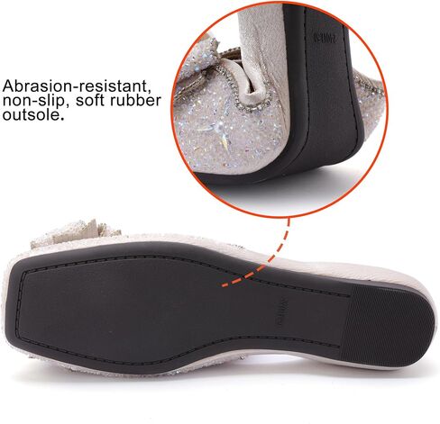 Women's Pointed Rhinestone Flat Shoes Glitter Flowers Wedding Comfortable Dress Shoes in Saudi Arabia