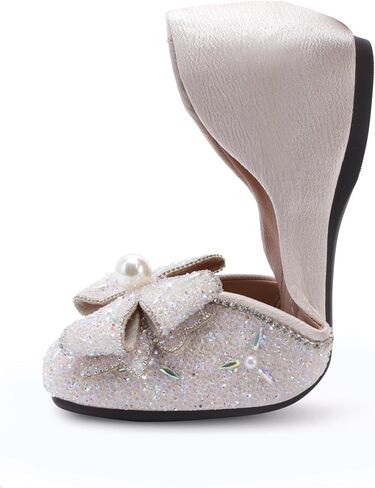 Women's Pointed Rhinestone Flat Shoes Glitter Flowers Wedding Comfortable Dress Shoes in Saudi Arabia