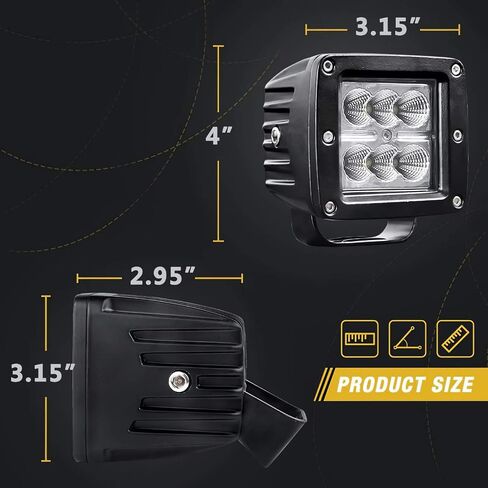 AUTOSAVER88 4PACK LED Pods 4" 32W, 3200LM Flood Off Road Fog Work Lights Super Bright Waterproof for Motorcycle Trucks ATV Boats in Saudi Arabia
