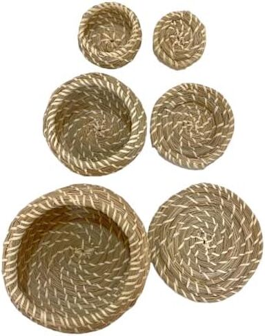 Ikea IKE-803.281.45 FRYKEN Baskets with Lid Made of Seagrass Beach Oats, Set of 3 in Saudi Arabia