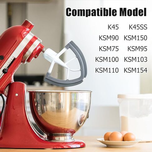 إمالة الرأس المرن حافة الخافق ل كيتشن إيد 4.5-5 كوارت وعاء حامل خلاط ملحق شقة الخافق مجداف خلاط ملحق مع مكشطة حواف السيليكون in Kuwait