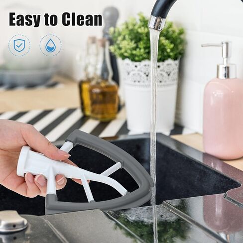 إمالة الرأس المرن حافة الخافق ل كيتشن إيد 4.5-5 كوارت وعاء حامل خلاط ملحق شقة الخافق مجداف خلاط ملحق مع مكشطة حواف السيليكون in Kuwait