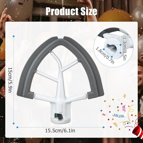 إمالة الرأس المرن حافة الخافق ل كيتشن إيد 4.5-5 كوارت وعاء حامل خلاط ملحق شقة الخافق مجداف خلاط ملحق مع مكشطة حواف السيليكون in Kuwait