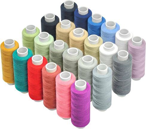 Sewing Thread-24 Spools of Polyester Thread for Hand & Machine Sewing, Emergency and Travel, DIY and Home, Sewing Thread Kit for Beginners, 24 Colors 328 Yards per Polyester Thread Spools in Saudi Arabia