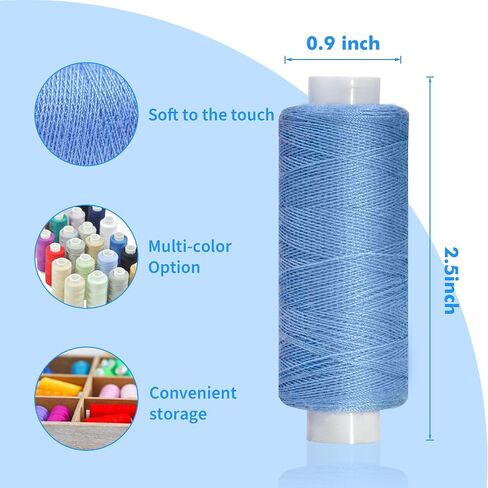 Sewing Thread-24 Spools of Polyester Thread for Hand & Machine Sewing, Emergency and Travel, DIY and Home, Sewing Thread Kit for Beginners, 24 Colors 328 Yards per Polyester Thread Spools in Saudi Arabia