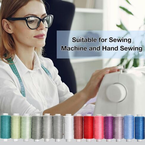 Sewing Thread-24 Spools of Polyester Thread for Hand & Machine Sewing, Emergency and Travel, DIY and Home, Sewing Thread Kit for Beginners, 24 Colors 328 Yards per Polyester Thread Spools in Saudi Arabia