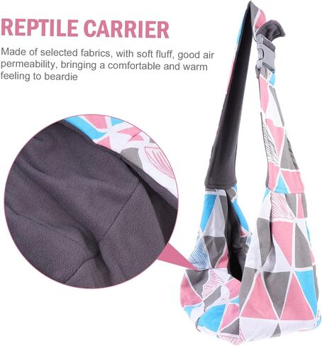 Ipetboom Small Pet Backpack Sling Carrier - Pet Carrier Pouch Leopard Gecko Carrier - Hands Free Reversible Pet Papoose Bag - Dog Backpack Lizard Travel Purse Backpack Reptile Pet Carrying Pouch in Saudi Arabia