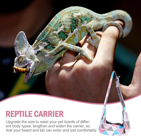 Ipetboom Small Pet Backpack Sling Carrier - Pet Carrier Pouch Leopard Gecko Carrier - Hands Free Reversible Pet Papoose Bag - Dog Backpack Lizard Travel Purse Backpack Reptile Pet Carrying Pouch in Saudi Arabia