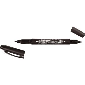 Tombow 56500 MONO Twin Permanent Marker, 10-Pack. Dual-Tipped, Permanent Black Marker with Fine and Broad Tips