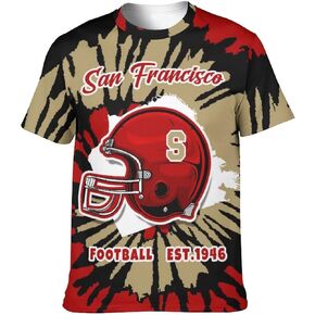 Adult Short Sleeve Crewneck T Shirts - Football Fan Tee for Men and Women (S-XL)