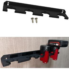 Battery Rack Compatible DeWalt 20V Battery Holder, Mount 3 Slot Bulk Battery Garage Tool, Dewallt 20v Tools, Wall Display Hook Holder (1, Black)