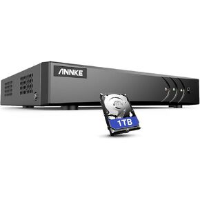 ANNKE 3K Lite 8 قنوات Hybrid 5-in-1 DVR Security DVR Recorder، H.265+ Surveillance DVR يدعم 8CH التناظرية و2CH 6MP IP، الوصول عن بعد، اكتشاف الإنسان والمركبات بالذكاء الاصطناعي، محرك أقراص ثابتة سعة 1 تيرابايت