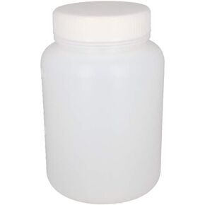 Othmro 3Pcs 500ml Plastic Lab Cylindrical Chemical Reagent Bottle, Wide Mouth Laboratory Reagent Bottle, Sample Sealing Liquid Storage Container for Food Store White Translucent