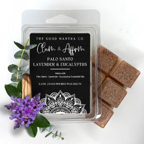 | Claim & Affirm Smudge Wax Melt | Palo Santo, Lavender & Eucalyptus | Remove Negative Energy | Affirmation Blessing | Spiritual Aromatherapy
