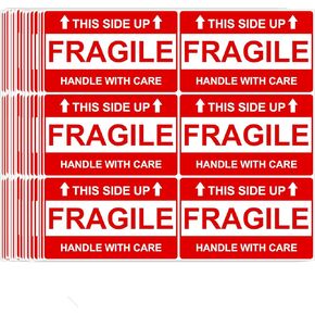 AveneMark 12 Rolls 3 x 2 inch Handle with Care Fragile Thank You Warning Packing Shipping Label Stickers Permanent Adhesive (6000 Labels) - Ideal for Fragile Shipping & Moving