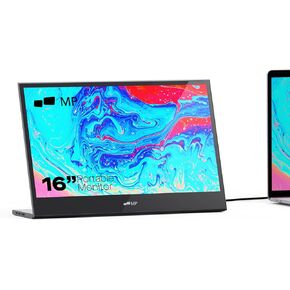 Mobile Pixels Glance Laptop Portable Monitor, 16 Inch 1080P FHD Display USB-C&HDMI Portable Monitor, Travel Monitor with Dual Speakers for macOS/Windows/DeX/Nintendo Switch