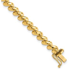 Diamond2Deal Solid 14k Yellow Gold Faceted San Marco Bracelet