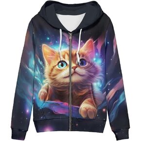 Women's Fashion Hoodies Sweatshirt Teen Girls Zip Up Jacket Long Sleeve Pullover Top XS-5XL