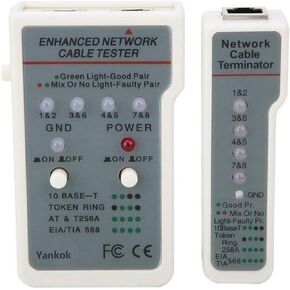 [LANtest Multi-Network Modular Cable Tester Kit] for 10Base-T (Cat5/5e Cat6), 10Base-2 (Coaxial), RJ45 RJ11 Modular Cables, 356A, TIA-568A/568B, Token Ring and Telephone Cables Test