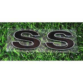 Pair Set 96-02 SLP SS Fender Emblem Badge Stickers Reproduction 12369965R Replacement for Camaro SS (Chrome Red)