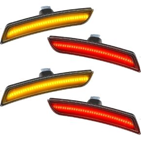 مصابيح LED للعلامات الجانبية المصد الأمامي الخلفي Sidemarker Refecters لسيارة شيفروليه كامارو 2016-2021 كهرمان أمامي + أحمر خلفي مصباح إشارة الانعطاف استبدال مصابيح OEM 4 قطعة in Kuwait