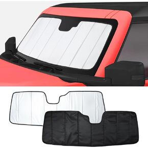 مظلة شمسية للزجاج الأمامي قابلة للطي متوافقة مع ملحقات فورد برونكو 2021-2024، حاجب الشمس للنافذة يحجب الأشعة فوق البنفسجية in Kuwait