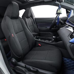 coverdream Custom Fit Seat Covers for Toyota Venza 2021 2022 2023 2024 LE,XLE,Limited,Nightshade,Full Coverage Polyester Seat Protector (Full Set,Black)