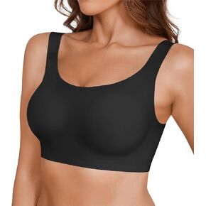 ASIMOON Womens Wireless Support Bra Comfortable Full Coverage Breathable Padded Bra Back Smooth Seamless Invisible Bra