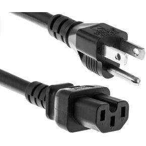 Heavy Duty AC Power Cord, (Compatible with Cisco P/N CAB-TA-NA), 15A/125V, 14 AWG, 5-15P to C15, (NEMA 5-15P to IEC-60320-C15), 8 ft (2.5 Meters)