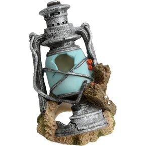 Saim Aquarium Lighthouse ديكور على شكل شاطئ، 35 جالون حوض للأسماك حوض السمك لسمكة البيتا الذهبية Cichlid الروبيان السلالة، إخفاء