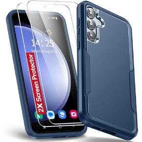 Oterkin for Samsung Galaxy S23 FE Case, [3 in 1] Galaxy S23 FE 5G Case with [2Pcs Tempered Glass Screen Protector][10FT Military Grade Defense][Heavy Duty Protection] S23 FE 5G Case (Black)