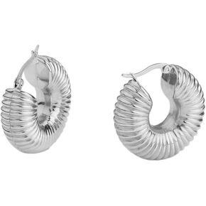 Chunky Gold Twisted Rope stud Earrings - 18K Gold & Silver Gift for Girlfriend-ideal Present for Love