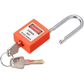 2 Pack Tagout Lockout - Indoor Outdoor Safety Padlock, Keyed Different & Steel Shackle, Apply to Electricity/Hydraulic/Pneumatic Locks (38mm, Yellow)