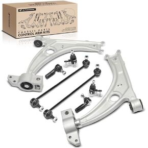 A-Premium Set of 8, Front Lower Control Arm, Sway Bar Link, Lower Ball Joint, Outer Tie Rod End, Compatible with Volkswagen Passat 2006-2010, CC 2009-2017