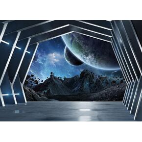 7X5ft Space Backdrop Futuristic Science Fiction Photography Background Outer Space Station Photo Shoot Studio Props Party Supplies Science Fiction Birthday Banner cp-503