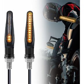 Universal 2Pcs Motorcycle turn signals LED Flowing Blinkers Indicators Front Rear light Compatible with Motorbike Scooter Quad Cruiser Yamaha Harley Suzuki Honda Off Road