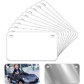 12 Pack 7"X4" Small Sublimation License Plate Blanks, 0.65mm Aluminum Thermal Transfer DIY Picture Mini Blank, Custom Car Tags Plates for Motorcycle, Golf Cart, ATV, Kids Toy Car, Bicycles