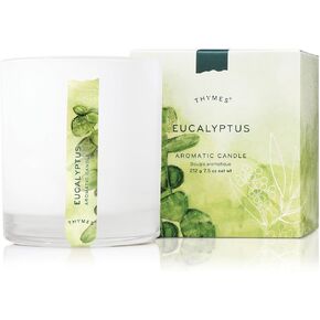 Thymes Aromatic Jar Candle - Aqua Coralline Scented Candle for a Fresh Home Fragrance - Matte White Candles (7.5 oz)