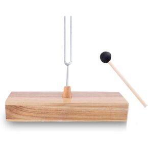 Vaguelly 1pc 256Hz Musical Instrument Tuning Fork with Resonance Box Aluminum Alloy, Wooden Speaker for Sound healing Tuning Fork Resonance Teaching Hearing Tests Meditation