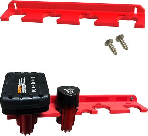 Battery Rack Compatible DeWalt 20V Battery Holder, Mount 3 Slot Bulk Battery Garage Tool, Dewallt 20v Tools, Wall Display Hook Holder (1, Black) in Kuwait