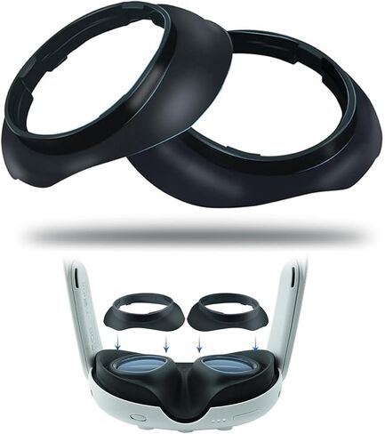 VR Glasses Lens Protector Frame Compatible with Meta Quest 3, Anti-Scratches Glass Spacer Protection,Glasses Lens Insert Anti-Scratch Ring Glasses Bumper-Black in Saudi Arabia