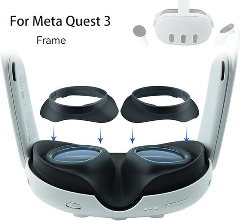 VR Glasses Lens Protector Frame Compatible with Meta Quest 3, Anti-Scratches Glass Spacer Protection,Glasses Lens Insert Anti-Scratch Ring Glasses Bumper-Black in Saudi Arabia