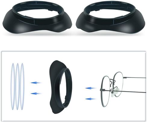 VR Glasses Lens Protector Frame Compatible with Meta Quest 3, Anti-Scratches Glass Spacer Protection,Glasses Lens Insert Anti-Scratch Ring Glasses Bumper-Black in Saudi Arabia