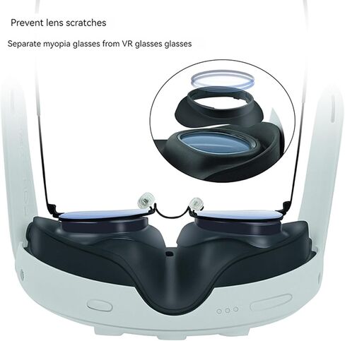 VR Glasses Lens Protector Frame Compatible with Meta Quest 3, Anti-Scratches Glass Spacer Protection,Glasses Lens Insert Anti-Scratch Ring Glasses Bumper-Black in Saudi Arabia