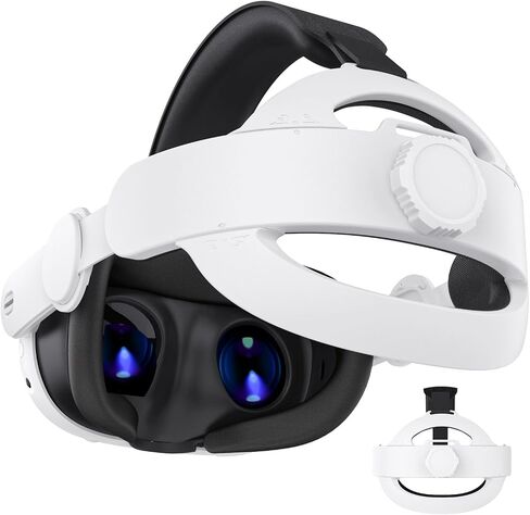 حزام رأس MoKo لجهاز Meta Quest 3، ملحقات متوافقة مع Oculus Quest 3 مع استبدال حزام Elite قابل للتعديل لتعزيز الراحة والدعم والانغماس في الألعاب في الواقع الافتراضي (حزام الرأس المريح فقط) in Saudi Arabia